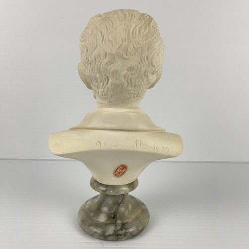 A.Giannelli Composer Alabaster Piano Bust of Tchaikovsky Made in Italy 1972 16cm - Picture 3 of 11