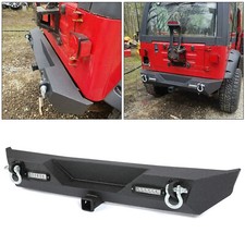 Rear Bumper Wled Light D-rings 2 Receiver Fit 87-06 Jeep Wrangler Yj Tj