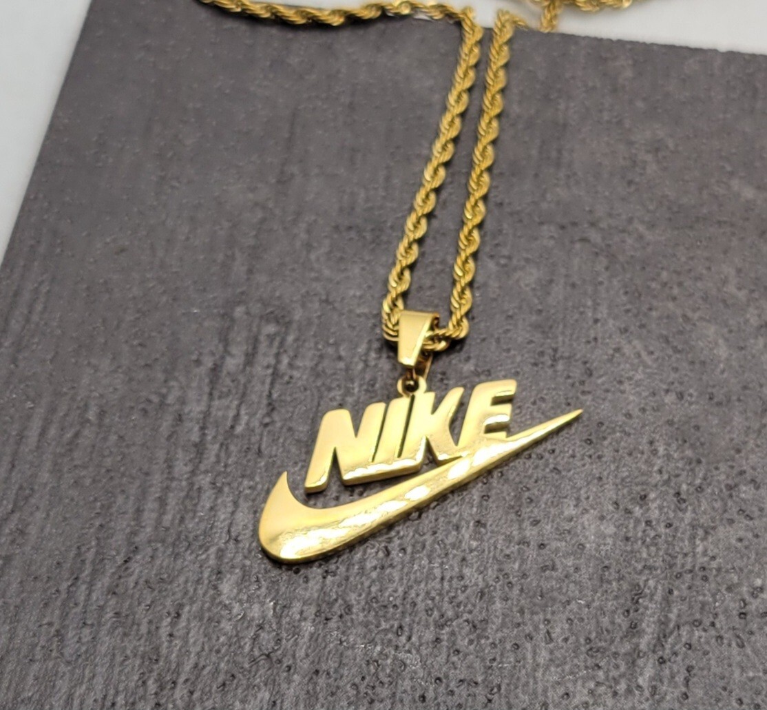 Gold Chain Nike 22 Inch 14k Gold Plated Necklace | eBay