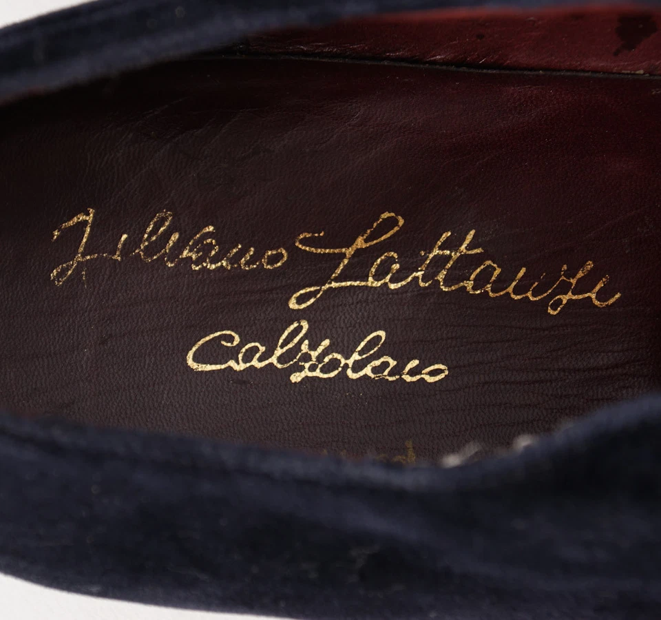 NUEVO EN CAJA $3600 SILVANO LATTANZI Azul Marino Terciopelo Puntera Balmoral EE. UU. 8 (It 7) Zapatos Foto 4 de 4