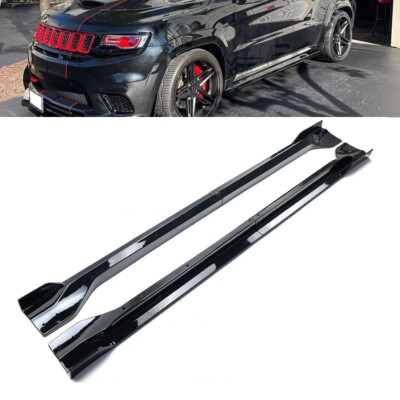 For Jeep Grand Cherokee SRT SRT8 Trackhawk 12-21 Gloss BLK Side Skirt Extension