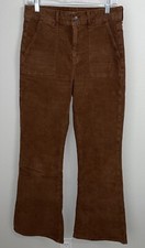 American Eagle Flare Corduroy Pants High Rise Brown 8 Regular Stretch