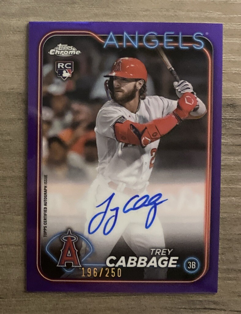 2024 Topps Chrome Purple Refractor 196/250 Trey Cabbage #RA-TCA Rookie Auto RC
