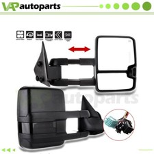 Pair For 03-06 Silverado Sierra Powerheated Led Signal Tow Side View Mirrors