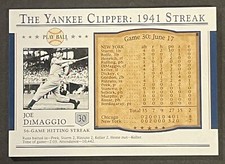 Joe DiMaggio 2003 Upper Deck Play Ball The Yankee Clipper 1941 Streak Game #30