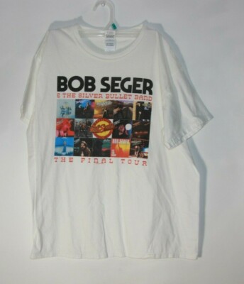 Bob Segar The Silver Bullet Band The Final Tour Band Tee Shirt White Size Large