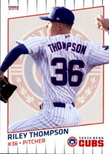 2019 South Bend Cubs Choice #24 Riley Thompson Evansville Indiana Baseball Card