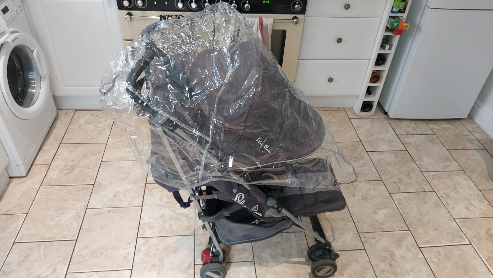 Silver Cross Zest Lightweight Grey Pushchair with Rain Cover Birth to