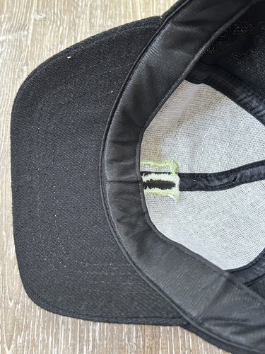 Vintage Y2K Monster Energy Strapback Hat Black Motocross Union Made USA Logo - Picture 6 of 8
