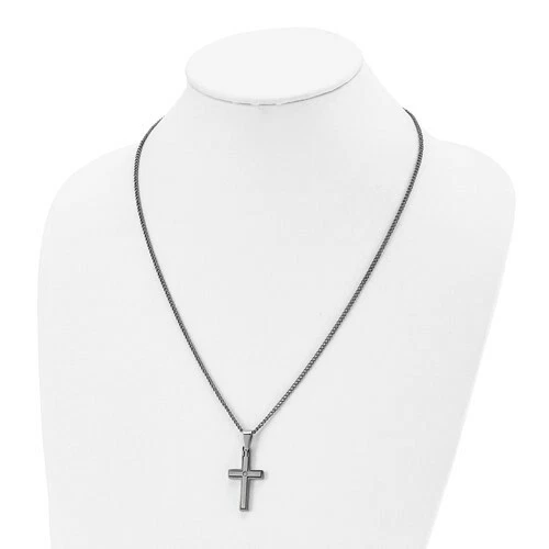 *BRAND NEW* Chisel Titanium Brushed & Polished Diamond Necklace TBN102-22 - Image 4 of 4