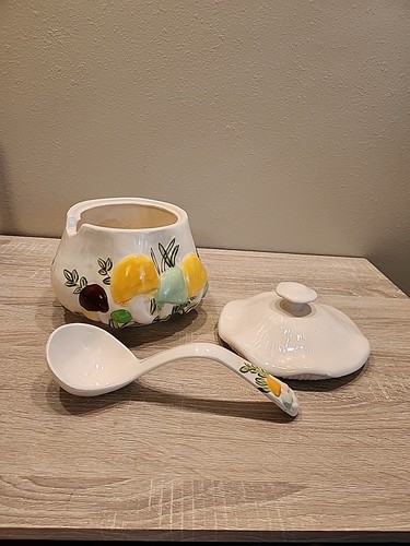 Vintage 1970’s Arnel’s Ceramic MUSHROOM SOUP TUREEN w’ LID & LADLE | Mid-Century - Picture 1 of 20