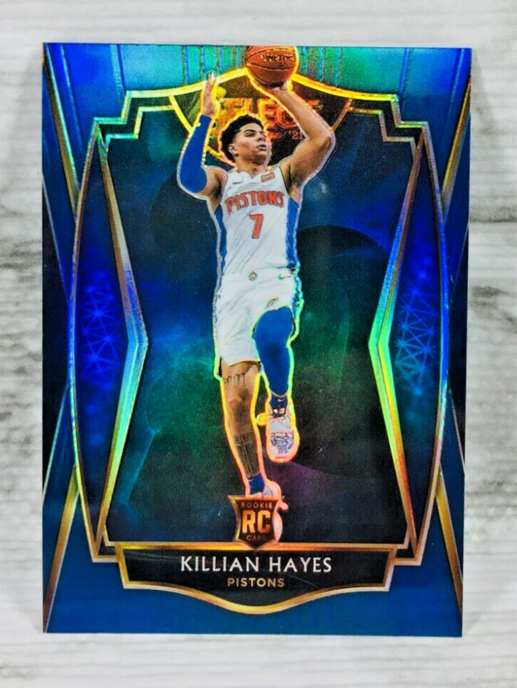 2020-21 PANINI SELECT #181 KILLIAN HAYES RC ROOKIE CARD (BLUE HOLO PRIZM)