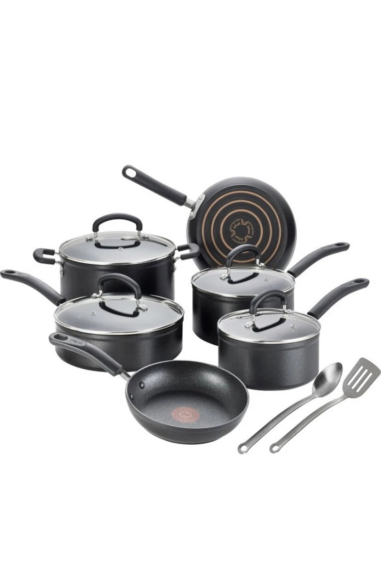 T-fal Titanium Non-Stick Cookware Pot Pan Set Oven Safe Dishwasher Safe 12  Piece