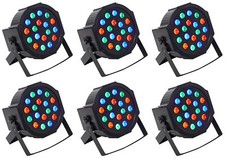  6 Rockville RockPAR50 LED RGB Compact Par Can DJ/Club DMX Wash Lights