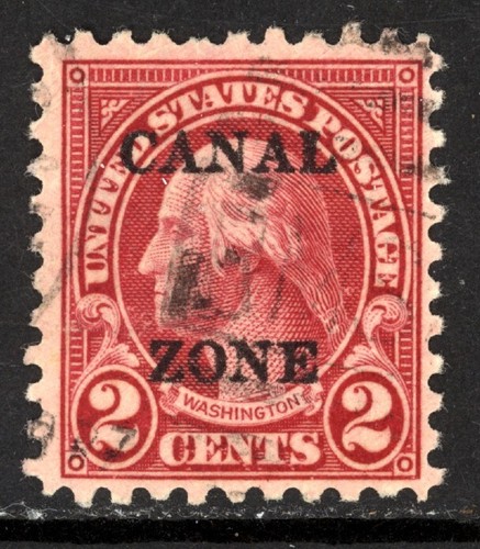 CANAL ZONE SCOTT 97 1926 2 CENT WASHINGTON OVERPRINT ISSUE USED F-VF CAT $11!