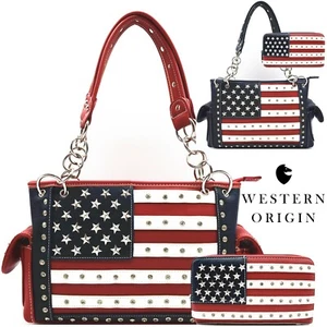 American Flag Sac à bandoulière rouge Rhinstone pour la poursuite des étoiles et des rayures