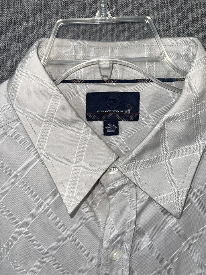 Camisa Phat Farm Para Hombres 2XL Manga Larga Con Botones Beige Diseño Diamante MS30 Foto 2 de 4