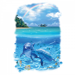 T-shirt small to 3xL - DOLPHIN HEAVENLY days sealife resort beach nautical fun - Picture 1 of 36