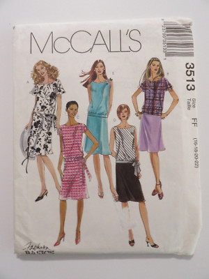 McCall's 3513 Misses' Bias Tops and Bias Skirts Size 16-18-20-22 Uncut Pattern
