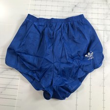 Vintage Adidas Running Shorts Mens S 28-30 Blue with Gray Trefoil Logo