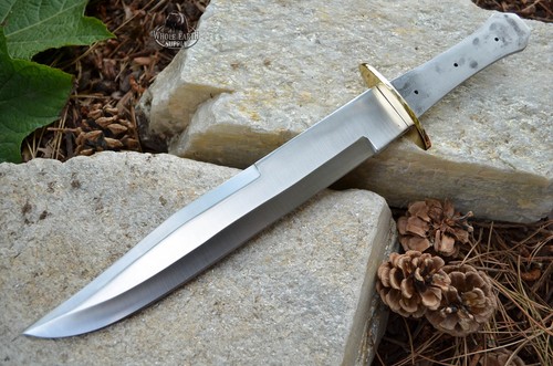 bowie short bolster knife guard w/brass coffin big sword custom