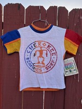 Vintage 80s 90s Cherokee Beach Tribal T Shirt Colorblock Skate Surf USA New Kids