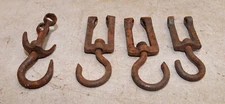 4 blacksmith forged swivel hooks plant hanger collectible antique hardware lot