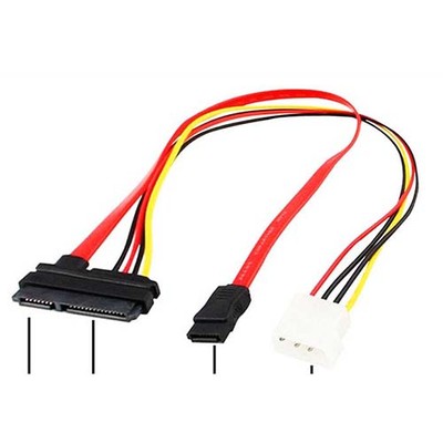 SATA Combo 15Pin Power and 7 Pin Data Cable 4 Pin Molex to Serial ATA Lead x
