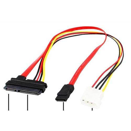 40CM Sata II Combo 15Pin Power 7 Pin Data Cable 4 Pin Molex to Serial ATA Lead