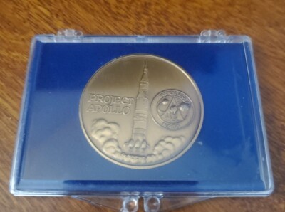 1969 Apollo 11 Project Nasa MEDAL Medallion Bronze Coin 