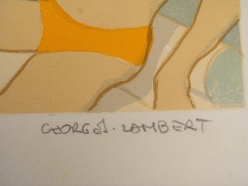 GEORGES LAMBERT La Plage à Deauville Hand Signed Limited Edition Lithograph Art - Picture 3 of 3