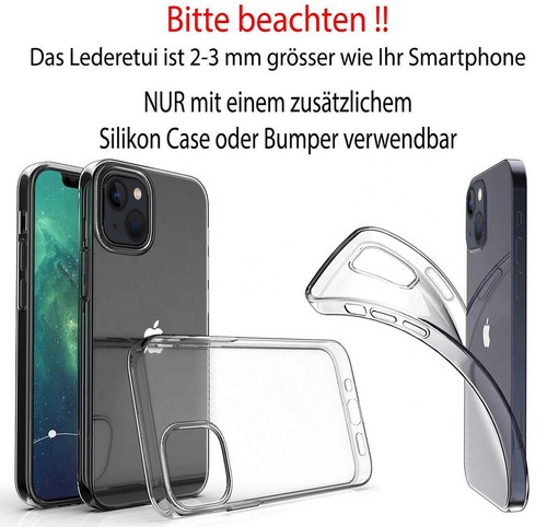 Suncase Etui Komórka Pokrowiec Skórzane etui Antyk Kawa + Silikon Case do iPhone 13 - Zdjęcie 2 z 10