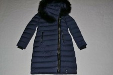 Authentic Rudsak Womens Melodic Long Down Puffer Coat Fur Night Blue All Sizes