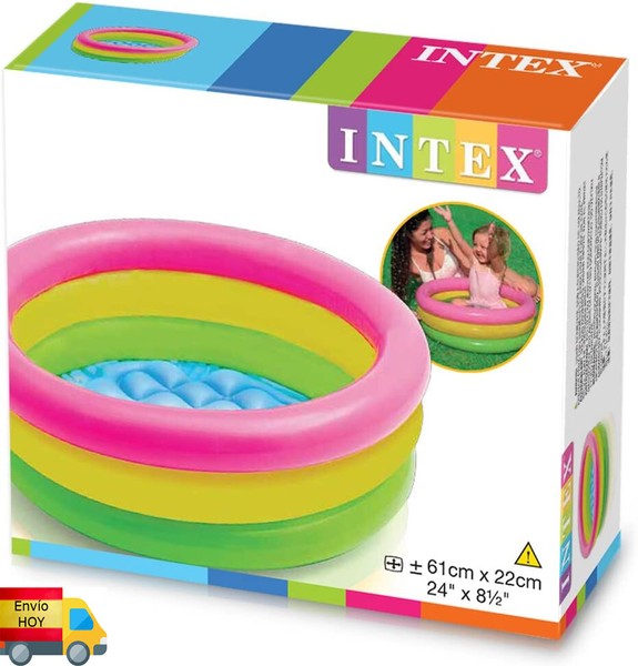 Mini piscina infantil hinchable bebe niños inflable bañera 61x22cm 28 Litros
