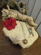 ANNA SHEFFIELD 925 Sterling Silver Two tone chain pendant Necklace 16.6g