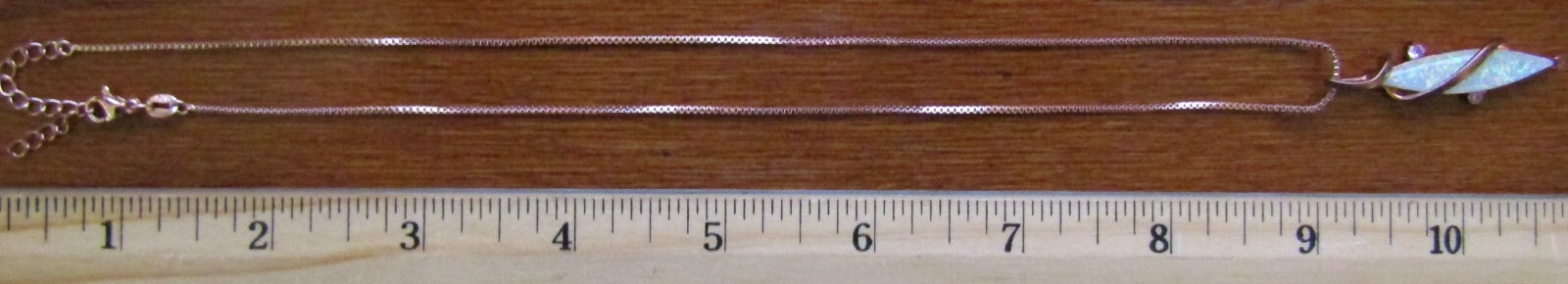 Solid Sterling Silver Opal Necklace. - image 1