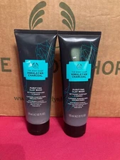 2X THE BODY SHOP Himalayan Charcoal Purifying Clay Wash - Unclogs Pores NEW HTF!