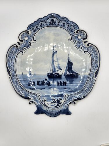 Dutch Delft Sailing Ships Wall Plaque of an Naar HW Mesdag - Picture 2 of 24