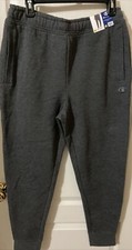 Champion Men's Fleece Jogger Pant Granite Heather Medium Pockets NWT