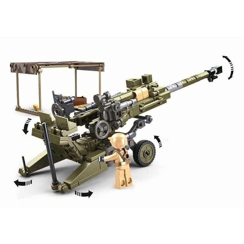 Building Blocks MOC Military WW2 M777 Light Artillery Gun Bricks Model Kids Toys - Image 2 of 4