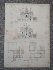 Cottage Orne Mill Green, Essex - Antique Print - 1868