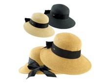 "Riviera" Women's Paper Braid Round Crown with 4" Brim Sunhat by Scala, LP149