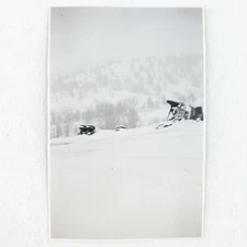Semi Truck Trailer Accident Photo 1940s Noyes Maine Snowstorm Disaster Art A2092