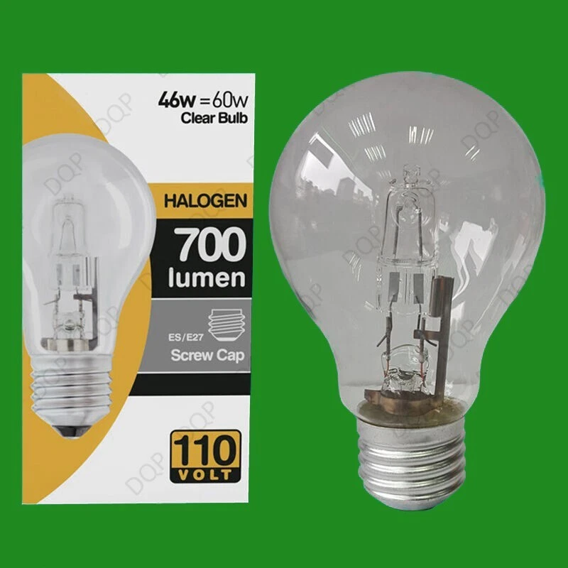 10x 110V 46W=60W Halogen GLS E27 Clear Construction Site Festoon Light Bulb Lamp