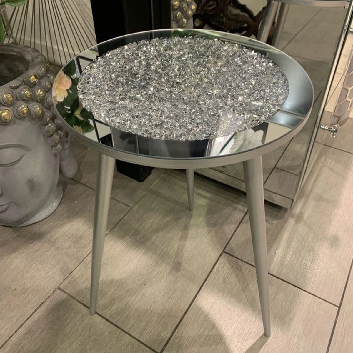 Silver hexagon cheap side table