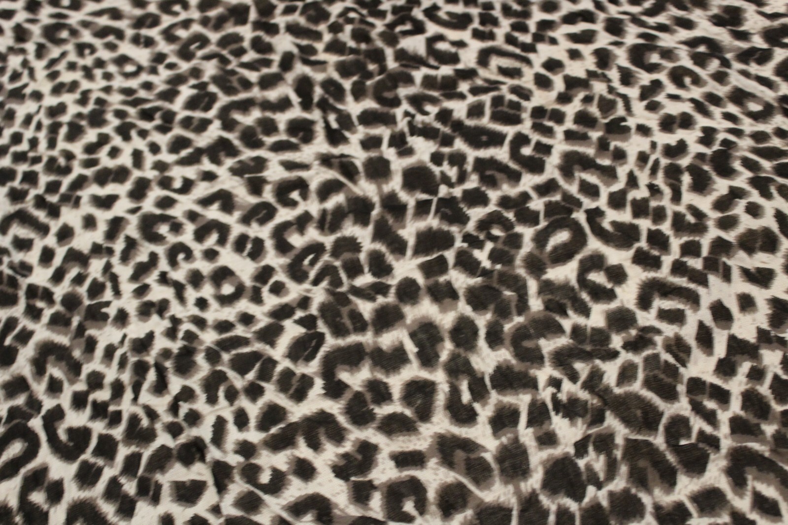 Lightweight Accent Scarf Rectangle Gray Black Leo… - image 11