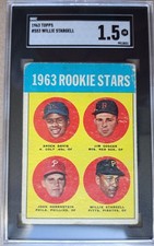 1963 Topps, High # Willie Stargell, Jim Gosger, Brock Davis #553 (RC) SGC 1.5 FR