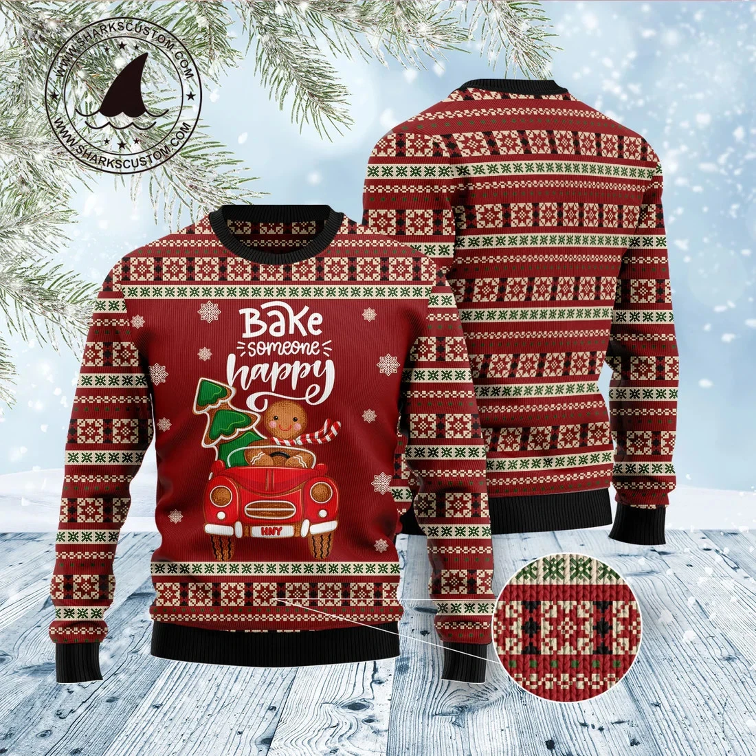 Bake Someone Happy Ugly Christmas Sweater - 3D Print Ugly Sweatshirt