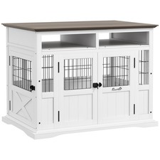 41.1 Inch Wood Dog Crate Furniture End Table Storage Double Door Side Door