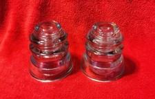Vintage Whit-All & Tatum Glass Insulator No. 1 MARKED 46-46 MADE IN USA LOT (2)